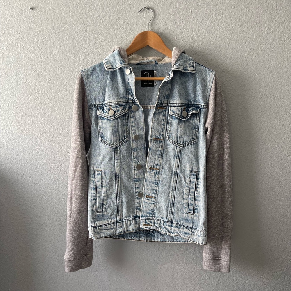 Original Use Long Sleeve Hooded Denim Jacket XS